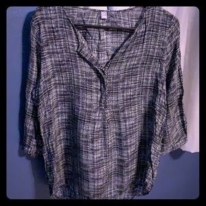 Black and white checkered blouse